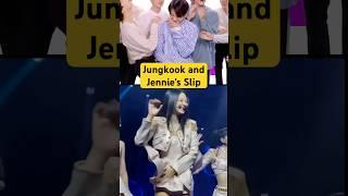 Jungkook Laughs at Jennie's Stage Slip #jungkook #jennie #bts #blackpink #kpop #achowtv