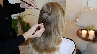 Relaxing Hair Play ASMR For Sleep  Hair Brushing, Scalp Check (Whisper, Real Person ASMR)