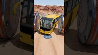 Mix Buses & Armored Truck Big Bollard Crush #shorts #beamngdrive #bus