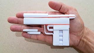 DIY - HOW TO MAKE BULLET SHOOTING MINI GUN FROM A4 PAPER - ( PAPER POCKET GUN )