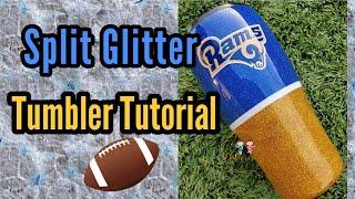 Split Glitter Tumbler epoxy tutorial