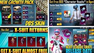 FREE CHARACTER VOUCHER BGMI |M416 GLACIER IN CLASSIC CREATE|BLOODxRAVEEN X-SUIT | NEW GROWTH PACK