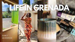 LIFE IN GRENADA: productive day in the life, breakfast, new makeup products, content day & more