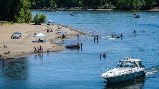 What Tiscornia Beach in Sacramento looked like on hot day during coronavirus shutdown