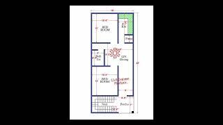 18X 42 ka house  plan please like and follow me 