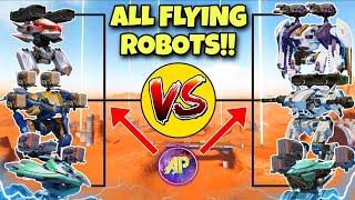  ALL FLYING ROBOTS ALL OUT DAMAGE TOURNAMENT! || WAR ROBOTS WR COMPARISON ||