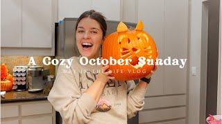 October Sunday Vlog | Carving Pumpkin, Cinnamon Rolls, Crockpot roast, & football