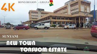 Sunyani New Town Tonsuom Estate Drive Tour from Abonsuam 4K