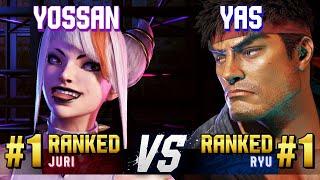 SF6 ▰ YOSSAN (#1 Ranked Juri) vs YAS (#1 Ranked Ryu) ▰ High Level Gameplay