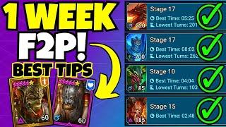 BEST TIPS To Progress FAST - 1 Week F2P!!! [Raid: Shadow Legends]