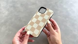 A Perfect Phone Case For Minimalists - CASELY Fit Check | Neutral Checkerboard iPhone Case