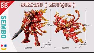 Sembo 103332 Vermilion Bird Suzaku Zhuque 4 Gods ️ How to make a Robot LEGO Transformers tutorial