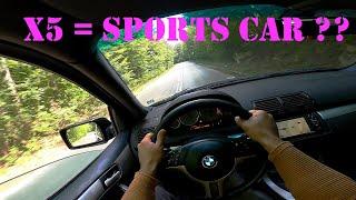 BMW X5 4.4i E53 REMAP 309 HP | POV Curvy Road Aggressive Driving | SUV on the LIMITS