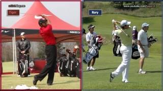 [Slow] Tiger Woods vs Rory McIlroy Iron Golf Swing