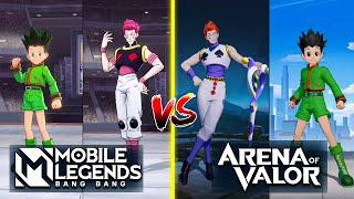 MLBB VS AOV HUNTER X HUNTER SKIN COMPARISON | MOBILE LEGENDS VS AOV