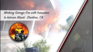 Working Garage Fire With Transition to Interior Attack • Regal Street, Stockton, California