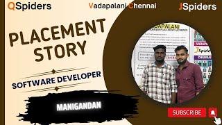 Success story of Mr.MANIGANDAN P as a software Engineer  Qspiders vadapalani Chennai.