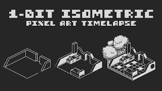 1-Bit Isometric Pixel Art Timelapse