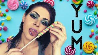 ASMR | Rainbow Lollipop Licking | Sooo Satisfying!  Yummy Mouth Sounds (RE-UPLOAD)