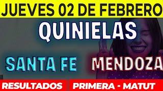 Quinielas Primera y matutina de Santa Fé y Mendoza, Jueves 2 de Febrero