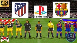 Winning Eleven 2002 - Atlético Madrid vs Barcelona - Duckstation PS1 on PC - Full Game [4K60]