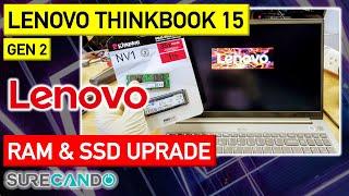 Lenovo ThinkBook 15 Gen 2 SSD & RAM Upgrade. Look inside. 2 SSD slots!