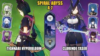 (F2P) Tighnari Hyperbloom & Clorinde Taser | Spiral Abyss 4.7 - Floor 12 | Genshin Impact