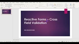 18 Reactive Forms -Cross field validation