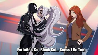 Peter Parker, Spooderman, Miles Morales, and the Spider Society React to Black Cat in Fortnite