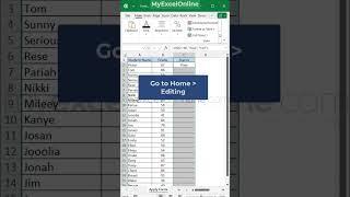 Fill Down in Excel #myexcelonline #excel #msexcel #shorts