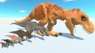 Lego T-Rex of Evolution VS ALL Dinosaurs Velociraptor Godzilla Indominus Rex Animal Revolt Simulator