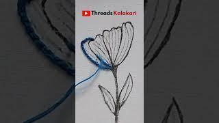 Beautiful Flower Embroidery designs  hand embroidery tutorial for beginners #shorts #embroidery