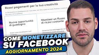 Come MONETIZZARE su FACEBOOK [Aggiornamento 2024]