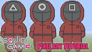 Minecraft How To Build A Squid Game Soldier Pixel Art Tutorial