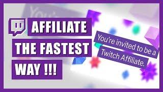 TWITCH AFFILIATE - The fastest way!