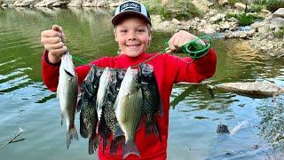 Crappie Fishing from the Bank!  Catch, Clean, and Cook!