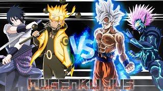 Naruto All Forms & Sasuke Rinnegan All Forms vs Goku DBS v3.5 & Boros ANIME MUGEN JUS