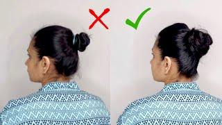 Try messy look for thin or medium hair|Perfect messy bun hairstyle for thin hair|  #hair #hairstyles