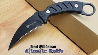 STEEL WILL CENSOR 1362S FIXED KARAMBIT BLADE BLACK HANDLE KNIFE + SHEATH 1362S