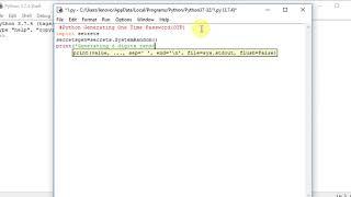 Python Generating One Time Password(OTP)