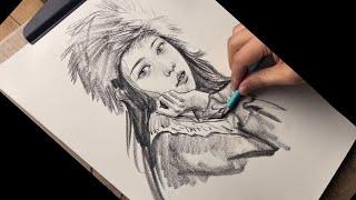 Drawing With Me - How to Draw a Portrait of Girl Using Reference Photo