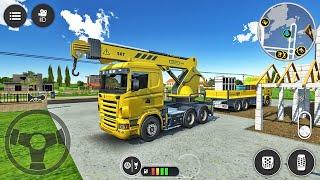 Mobile Crane Truck Simulator #2 - Installation of Highway Overpass Bridge - Android Gameplay