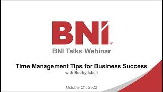 BNI Talks: Time Management Tips for Business Success