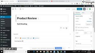 How to Start a New Blog, Insert a Title, Sub Heading and Paragraph in Wordpress