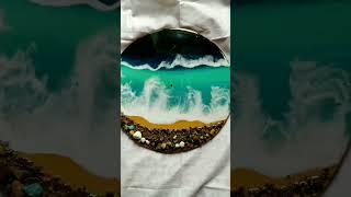 New turquoise and black combination clock with the ocean waves to bring new look to your space