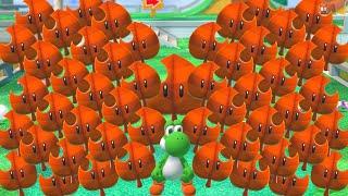 Can Yoshi collect 999 Super Leafs in Super Mario 3D World?