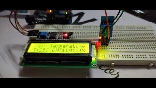 Temperature & Humidity Sensor |  DHT 11 With I2C Module LCD Display