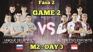 [ M2 : MLBB ] ALTER EGO VS UNIQUE DEVU GAME 2 | GROUP STAGE | ALTER EGO KALAHKAN TEAM RUSSIA !!