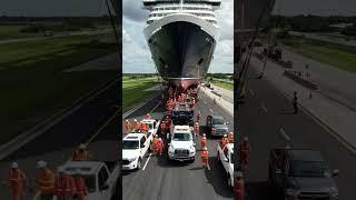 Giant Cruise Ship Moved by Truck with Epic Industrial Rock Soundtrack | Heavy Transport Scene