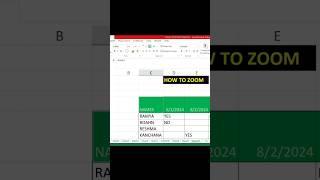 How to Zoom in excel #excel #yshorts 